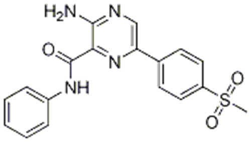 2-Pyrazinecarboxamide, 3-amino-6-[4-(methylsulfonyl)phenyl]-N-phenyl- CAS 1232410-49-9