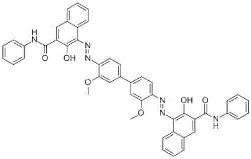 4,4'-[(3,3'-dimethoxy[1,1'-biphenyl]-4,4'-diyl)bis(azo)]bis[3-hydroxy-N-phenylnaphthalene-2-carboxamide]  CAS 10127-03-4