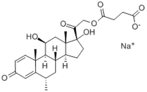 Pregna-1,4-diene-3,20-dione,21-(3-carboxy-1-oxopropoxy)-11,17-dihydroxy-6-methyl-, monosodium salt,( 57364506, 57186200,6a,11b) CAS 2375-03-3