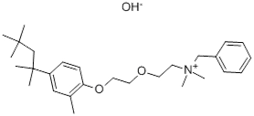 benzyldimethyl[2-[2-[4-(1,1,3,3-tetramethylbutyl)tolyloxy]ethoxy]ethyl]ammonium hydroxide
 CAS 26248-39-5