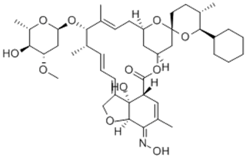Avermectin A1a,25-cyclohexyl-4'-O-de(2,6-dideoxy-3-O-methyl-a-L-arabino-hexopyranosyl)-5-demethoxy-25-de(1-methylpropyl)-22,23-dihydro-5-(hydroxyimino)-,( 57355516, 57251261,5Z)- CAS 220119-17-5