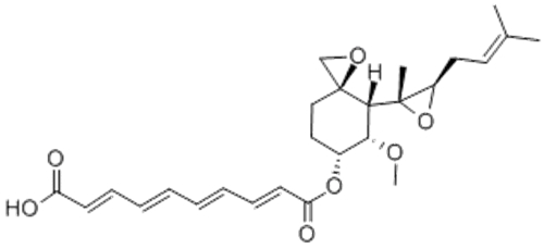 2,4,6,8-Decatetraenedioicacid,1-[(3R,4S,5S,6R)-5-methoxy-4-[(2R,3R)-2-methyl-3-(3-methyl-2-buten-1-yl)-2-oxiranyl]-1-oxaspiro[2.5]oct-6-yl]ester,( 57366090, 57187961,2E,4E,6E,8E)- CAS 23110-15-8