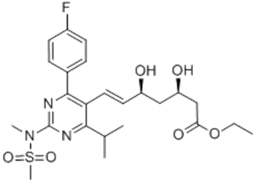 6-Heptenoic acid,7-[4-(4-fluorophenyl)-6-(1-methylethyl)-2-[methyl(methylsulfonyl)amino]-5-pyrimidinyl]-3,5-dihydroxy-,ethyl ester,( 57365809, 57187661,3R,5S,6E)- CAS 851443-04-4