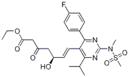 6-Heptenoicacid,7-[4-(4-fluorophenyl)-6-(1-methylethyl)-2-[methyl(methylsulfonyl)amino]-5-pyrimidinyl]-5-hydroxy-3-oxo-,ethyl ester,( 57365806, 57187658,5S,6E)- CAS 901765-36-4