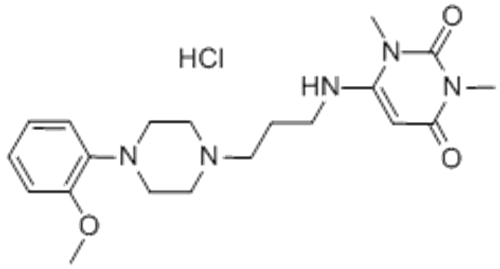 2,4(1H,3H)-Pyrimidinedione,6-[[3-[4-(2-methoxyphenyl)-1-piperazinyl]propyl]amino]-1,3-dimethyl-  CAS 34661-75-1