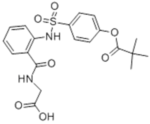 Propanoic acid,2,2-dimethyl-,4-[[[2-[[(carboxymethyl)amino]carbonyl]phenyl]amino]sulfonyl]phenyl ester  CAS 127373-66-4
