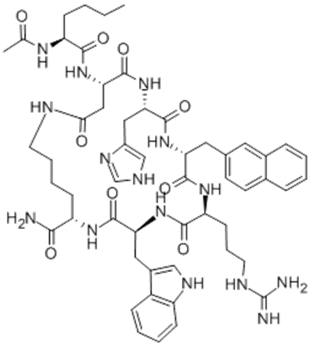 L-Lysinamide,N-acetyl-L-norleucyl-L-a-aspartyl-L-histidyl-3-(2-naphthalenyl)-D-alanyl-L-arginyl-L-tryptophyl-,( 57358231, 57278827,2®7)-lactam CAS 168482-23-3