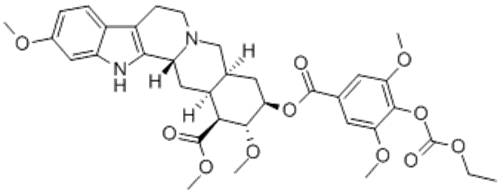 Yohimban-16-carboxylicacid, 18-[[4-[(ethoxycarbonyl)oxy]-3,5-dimethoxybenzoyl]oxy]-11,17-dimethoxy-,methyl ester,( 57362957, 57184496,3b,16b,17a,18b,20a)- CAS 84-36-6