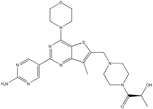 (S)-1-[4-[[2-(2-Aminopyrimidin-5-yl)-7-methyl-4-(morpholin-4-yl)thieno[3,2-d]pyrimidin-6-yl]methyl]piperazin-1-yl]-2-hydroxypropan-1-one CAS 1032754-93-0