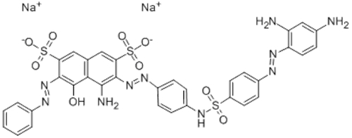 2,7-Naphthalenedisulfonicacid,4-amino-3-[2-[4-[[[4-[2-(2,4-diaminophenyl)diazenyl]phenyl]sulfonyl]amino]phenyl]diazenyl]-5-hydroxy-6-(2-phenyldiazenyl)-,sodium salt CAS 157577-99-6