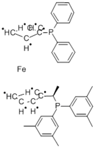 Name: Ferrocene,1-[(1R)-1-[bis(3,5-dimethylphenyl)phosphino]ethyl]-2-(diphenylphosphino)-,( 57361671, 57275177,2R)- CAS 184095-69-0