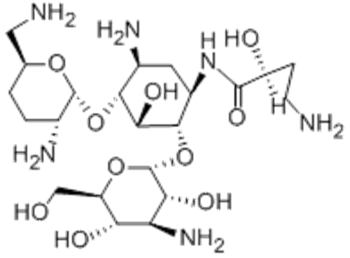 D-Streptamine,O-3-amino-3-deoxy-a-D-glucopyranosyl-(1®6)-O-[2,6-diamino-2,3,4,6-tetradeoxy-a-D-erythro-hexopyranosyl-(1®4)]-N1-[(2S)-4-amino-2-hydroxy-1-oxobutyl]-2-deoxy- CAS 51025-85-5