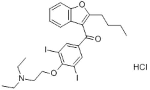 Methanone,( 57365392, 57187193,2-butyl-3-benzofuranyl)[4-[2-(diethylamino)ethoxy]-3,5-diiodophenyl]-,hydrochloride (1:1) CAS 19774-82-4