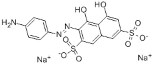 2,7-Naphthalenedisulfonicacid, 3-[2-(4-aminophenyl)diazenyl]-4,5-dihydroxy-, sodium salt CAS 1681-60-3