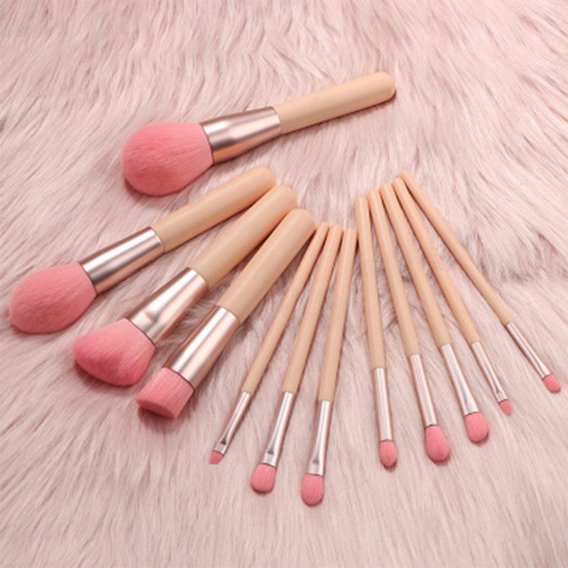 Pink Hair Makeup Brushes Set Pink Hair Makeup Brushes Set
