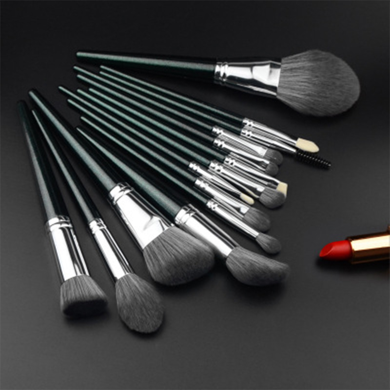 makeup brush set with leather bag