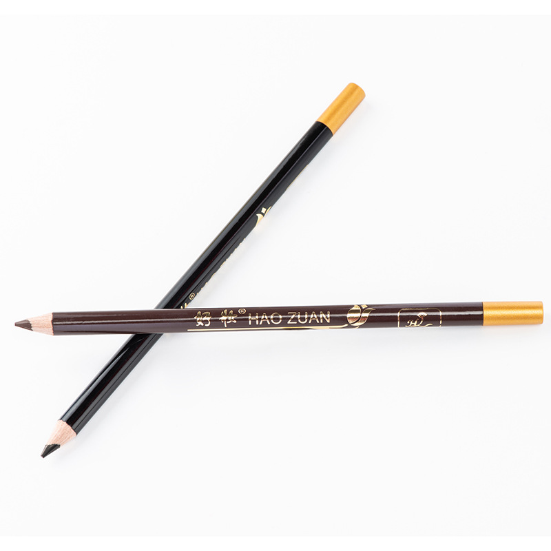 Wooden waterproof lasting eyebrow pencil with penknife